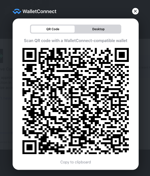 wallet connect screen